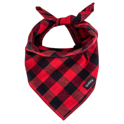Picture of Gofshy Christmas Dog Bandana XLarge-Red Black Dog Scarf Buffalo Plaid Printing Adjustable Bib Handkerchief Accessories for Large Dogs (XL)