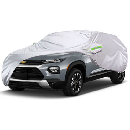 Picture of KEYOOG 6-Layer Full Car Cover is All-Weather Waterproof, Universal in All Seasons, Snow Prevention, Rainproof, Acid Rainproof, Sunscreen, Ultraviolet-Proof, Applicable to SUV and MPV (Up to 180")