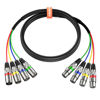 Picture of EBXYA 6ft 4 Channel XLR Snake - Premium XLR Male to XLR Female Snake Cable for Live, Recording, Studios