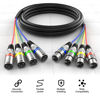 Picture of EBXYA 6Ft XLR Snake Cable 4 Channel - Premium Balanced Microphone Patch Cable XLR Male to Female for Live, Recording, Studios, 2 Pack