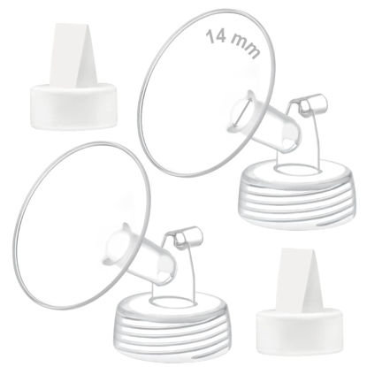 Picture of Maymom 14mm Flange and Duckbill Valve Compatible with Spectra S1 Spectra S2 Spectra 9 Plus Not Original Spectra Pump Parts Replace Spectra S2 Pump Parts Spectra Flange Spectra Duckbill Valve