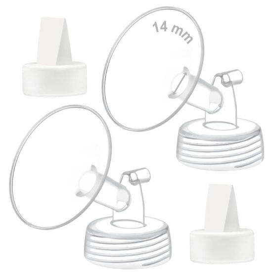 Picture of Maymom 14mm Flange and Duckbill Valve Compatible with Spectra S1 Spectra S2 Spectra 9 Plus Not Original Spectra Pump Parts Replace Spectra S2 Pump Parts Spectra Flange Spectra Duckbill Valve