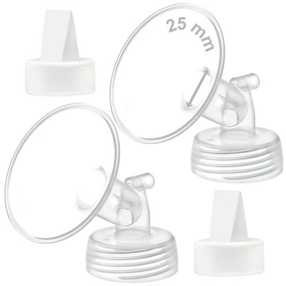 Picture of Maymom 25 mm Flange and Duckbill Valve Compatible with Spectra S1 Spectra S2 Spectra 9 Plus Not Original Spectra Pump Parts Replace Spectra S2 Pump Parts Spectra Flange Spectra Duckbill Valve