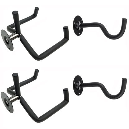 Picture of Jashem Guitar Wall Mount Acoustic Electric Classical Guitar, Ukulele, Banjo and Mandolin Wall Hanger Slat Wall Horizontal Guitar Holder Bass Stand Rack Hook (2 Packs)