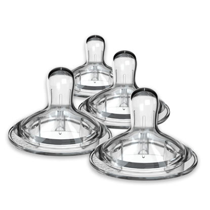 Picture of Nanobebe Nipples Baby Bottle Nipples, Silicone Nipple, Triple Vented, Ready to Use, 4 Pack, Slow Flow