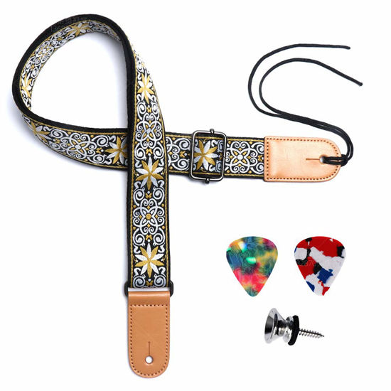 Picture of Eyeshot Ukulele Strap, Adjustable Hawaiian Jacquard Woven Ukulele Shoulder Strap, Suitable for Soprano Concert Tenor Baritone String Instruments
