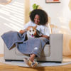 Picture of 1 Pack 3 Calming Blankets Fluffy Premium Fleece Pet Blanket Soft Sherpa Throw for Dog Puppy Cat Beige/Black/Grey Small (23" x16'')