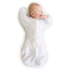 Picture of Amazing Baby Transitional Swaddle Sack with Arms Up Half-Length Sleeves and Mitten Cuffs, Large, 6-9 Months, 21-24 lbs, Tiny Bows, Pink (Arms Up Swaddle, Transition Swaddle Sleep Sack)