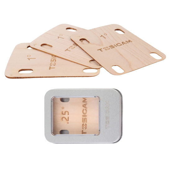 Picture of 3pcs Guitar Neck Shims Shim Made of Canada Solid Maple Wooden, For Bolt-on Neck Bolts, Shaped 1 Degree (3pcs 1 Degree)