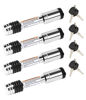 Picture of METOWARE Chrome Trailer Hitch Lock, 5/8" Dia Barbell-Style Locking Hitch Pin, Towing Hitch Receiver Lock with Anti-Rattle, Fits 2" Receiver Tubes, Class III & IV Hitch Receivers (4 Pack Keyed Alike)