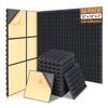 Picture of AUSLET 36 Pack Sound Proof Foam Panels for Walls 12" X 12" X 2" Pyramid Acoustic Foam Panels with Self-Adhesive High Density Soundproof Wall Panels for Studio and Home