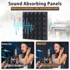 Picture of AUSLET 36 Pack Sound Proof Foam Panels for Walls 12" X 12" X 2" Pyramid Acoustic Foam Panels with Self-Adhesive High Density Soundproof Wall Panels for Studio and Home