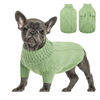 Picture of Queenmore Small Dog Pullover Sweater, Cold Weather Cable Knitwear, Classic Turtleneck Thick Warm Clothes for Chihuahua, Bulldog, Dachshund, Pug, Yorkie (Green, Small)