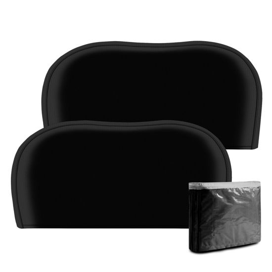 Picture of OutdoorLines Outdoor Waterproof RV Tire Covers Dual Axle Cover - 2 Packs RV Wheel Covers Fit 30"-33" Diameter Double Wheels, Anti-UV Black Tire Covers for Trailers Camper Trucks Cars Jeeps Vans