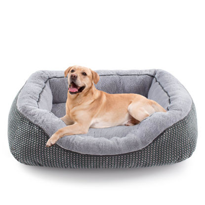 Picture of INVENHO Large Dog Beds for Large Dogs Washable, Rectangle Dog Beds Large Sized Dog, Orthopedic Dog Bed, Warming Soft Sleeping Puppy Bed Durable Pet Bed with Anti-Slip Bottom L(35"x25"x10")