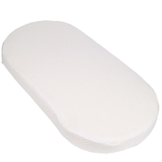 Picture of Mecc ecoh Baby Bassinet Mattress with 100% Breathable Cover, Water-Resistant Lining Rattan Oval Bassinet Pad, Hypoallergenic, Non-Toxic, Safer, Hypoallergenic, for Moses Basket, 32" x 16" x 2"