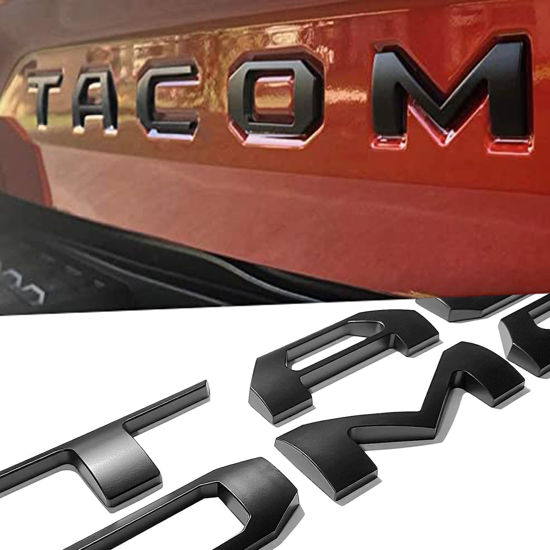 Picture of Pukonger Tailgate Insert Letters Compatible with 2016 2017 2018 2019 2020 2021 2022 2023 3D Emblems with Strong 3-m Adhesive Matte Black