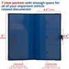 Picture of Auto Insurance and Registration Card Holder - Vehicle Glove Box Document Organizer - Car Essential Paperwork Holder for DMV, AAA, Contact Information Cards - Premium PU Leather Wallet Case - Blue