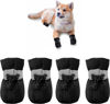 Picture of YAODHAOD Dog Shoes for Small Dogs, Anti-Slip Dogs Boots & Paw Protector for Winter Snowy Day, Summer Hot Pavement Dog Booties with Reflective Straps, Cat Dog Shoe for Indoor Hardfloors (Black, 7)