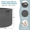 Picture of MEGASKET Large Dark Grey Storage Basket, Woven Cotton Rope Baskets for Storage, Big Blanket Organizer Storage Basket for Living Room, Kids Room Toy Storage Organizer Box, Blanket Keeper (22"x14")