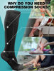 Picture of SONORAN 2 Pairs Compression Socks for Men & Women 20-30 mmHg Graduated Compression Socks Knee High Best Support for Running, Travel, Athletic S/M （Black Gray）