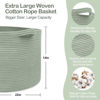 Picture of MEGASKET Extra Large Green Basket, 22" X 22" X 14" Woven Cotton Rope Baskets for Storage, Large Wicker Basket, Green Toy Storage Bins Basket, Green Room Office Decor Baskets for Organizing, XXL Basket