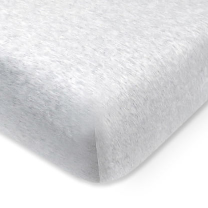 Picture of HonestBaby Fitted Crib Sheets Fits Standard Mattress Bassinet, Mini Prints 100% Organic Cotton Baby Boys, Girls, Unisex, Light Gray Heather Fitted Crib Sheet, One Size