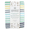 Picture of HonestBaby Fitted Crib Sheets Fits Standard Mattress Bassinet, Mini Prints 100% Organic Cotton Baby Boys, Girls, Unisex, Rainbow Stripe Blues, One Size