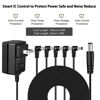 Picture of JOYO DC 12V 1.5A Power Supply Adapter for Guitar Effect Pedals Mini Amplifier AC Wall Charger Adapter with 5 Way Daisy Chain Cables Reverse Polarity Cable (Tip Negative)