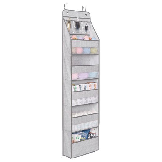 Picture of Univivi 6 - Layer Fabric Over the Door Organizer Gray Foldable Nursery Closet Storage, Large Hanging Door Organizer for Cosmetics, Toys and Sundries…