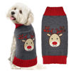 Picture of DOGGYZSTYLE Dog Christmas Sweater Xmas Pet Clothes Cute Gray Reindeer Holiday Puppy Cat Costume New Year Gifts for Small Medium Large Dogs Jumpers (L, Gray Reindeer)
