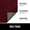 Picture of Gorilla Grip Soak Stopper Washable Chenille Dog Doormat, Muddy Paws, Dogs Bed Mats, Rubber Backing, Absorbent Quick Dry Microfiber, Inside Front Door Mat, 48x30, Burgundy