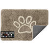 Picture of Gorilla Grip Soak Stopper Washable Chenille Dog Doormat, Muddy Paws, Dogs Bed Mats, Rubber Backing, Absorbent Quick Dry Microfiber, Inside Front Door Mat, 48x30, Beige Ivory