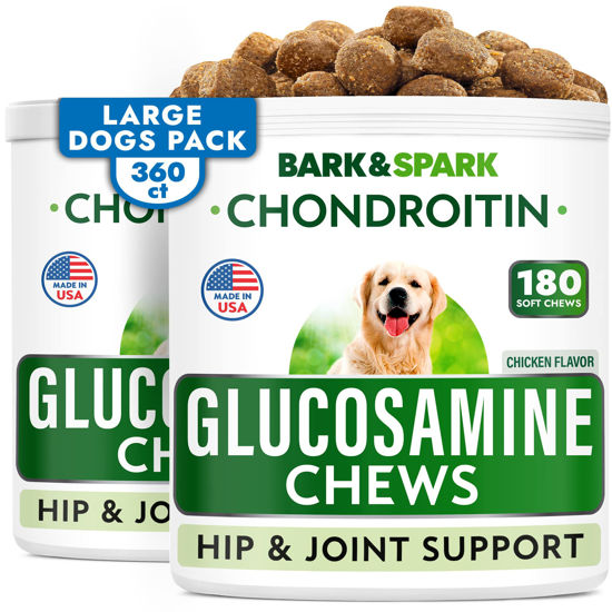 Picture of Glucosamine Chondroitin Dog Hip & Joint Supplement - Joint Pain Relief - Hip & Joint Chews for Dogs - Joint Support Large Breed - Senior Doggie Vitamin Pills Joint Health - (360 Treats - Chicken)