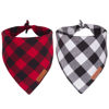 Picture of Adoggygo Christmas Dog Bandanas 2 Pack, Premium Cotton Fabric, Multiple Sizes Offered, White Red Plaid Bandanas for Small Dogs (Small, Red & White)