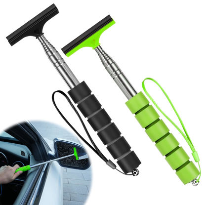 Picture of Side Mirror Squeegee, 2 PCS Car Mirror Squeegee, Retractable Car Rearview Mirror Wiper for All Vehicles, Universal Automotive Accessories
