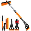 Picture of 34" Extendable Ice Scrapers for Car Windshield 2-in-1 Snow Brush for Car Snow Scraper for Car Snow Scraper and Drush with Ergonomic Foam Grip for Cars, Trucks, SUV with 360° Pivoting Brush Head Orange