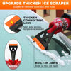 Picture of 34" Extendable Ice Scrapers for Car Windshield 2-in-1 Snow Brush for Car Snow Scraper for Car Snow Scraper and Drush with Ergonomic Foam Grip for Cars, Trucks, SUV with 360° Pivoting Brush Head Orange