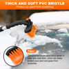 Picture of 34" Extendable Ice Scrapers for Car Windshield 2-in-1 Snow Brush for Car Snow Scraper for Car Snow Scraper and Drush with Ergonomic Foam Grip for Cars, Trucks, SUV with 360° Pivoting Brush Head Orange