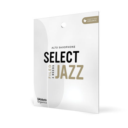 Picture of D’Addario Organic Select Jazz Alto Saxophone Reeds - Filed, Soft, Strength 3, 3-Pack