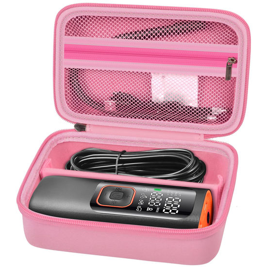 Picture of Case Compatible with Skight/for LOLSSA/for Teffim/for Hafuloky/for Frarome/for ILTIDE Tire Inflator Portable Air Compressor, Car Air Pump Storage Holder for Air Tube & Accessories (Box Only)- Pink