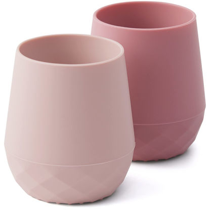 Picture of SAMiGO Silicone Baby Cups for 6-12 Months, Tiny Open Cups for Training and Water Drinking, Baby Led Weaning Supplies, 2 OZ