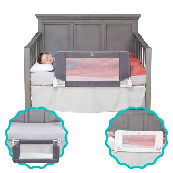 Picture of hiccapop Convertible Crib Bed Rail for Toddlers | Crib Rail Guard, Toddler Bed Rail for Crib | Baby Bed Rail Guard with Reinforced Anchor Safety