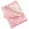 Picture of NTBAY 3 Layer Toddler Blanket, Muslin Cotton Jacquard Bed Blankets, Lightweight Thermal Baby Blanket, Super Soft and Warm Crib Blanket for All Seasons, Decoration Gift, 30"x40", Pink Star
