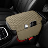 Picture of Car Center Console Cover, Upgraded Microfiber Leather Car Arm Rest Cover with 2 Storage Bags, Universal Armrest Cover for Car Storage Box Car Interior Accessories Protector for Most Vehicle-Beige