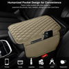 Picture of Car Center Console Cover, Upgraded Microfiber Leather Car Arm Rest Cover with 2 Storage Bags, Universal Armrest Cover for Car Storage Box Car Interior Accessories Protector for Most Vehicle-Beige