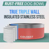 Picture of Coldest Dog Bowl - Anti Rust Metal & Non Slip Dog Bowls Large, Spill Proof Heavy Duty 3 Layers Insulated Dog Bowl - Food and Water Bowl for Dogs, Cats & Pets, Dishwasher Safe (64 oz, Crimson Red)
