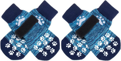 Picture of EXPAWLORER Double Side Anti-Slip Dog Socks - Dog Booties for Hot Pavement, Adjustable Pet Paw Protector, Traction Control Non-Skid for Indoor on Hardwood Floor Wear,Dog Shoes for Outdoor