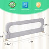 Picture of UPGOGO Folding Bed Rail for Toddlers,Safety Baby Bed Rail Guard,Kid Bed Rail with Reinforced Anchor Safety System,Bed Rail for Baby Fit Bunk,Full Size,Queen,King,Twin(Grey,71"x23.6")