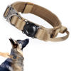 Picture of Tactical Dog Collar with Airtag Holder Waterproof Airtag Dog Collar with Control Handle and Metal Buckle Adjustable Heavy Duty Dog Collar for Dog Training(Brown，XL